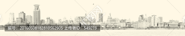 上海外灘老建筑線描（未分層）