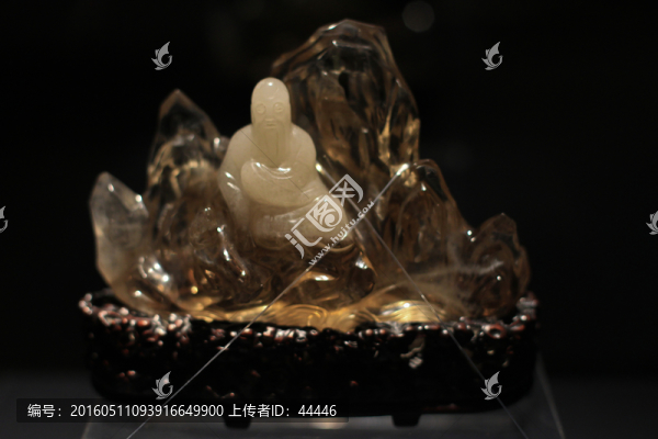 人物紋水晶筆架