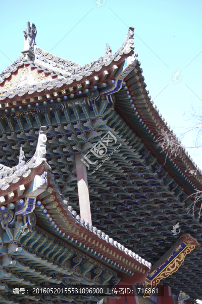 西安都城隍廟,牌樓,飛檐,斗拱