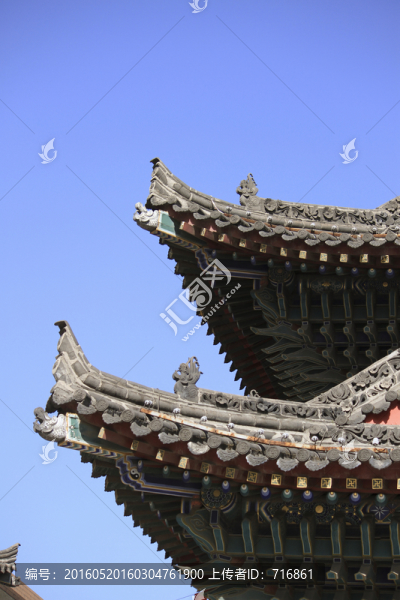 西安都城隍廟,牌樓,飛檐翹角