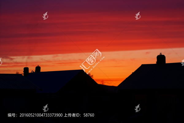 夕陽下的農(nóng)家