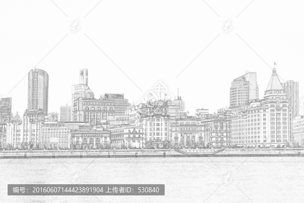 上海外灘線描（未分層）