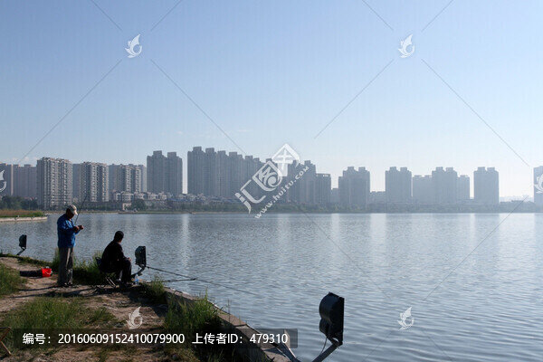 釣魚,垂釣,湖面,捕魚,休閑