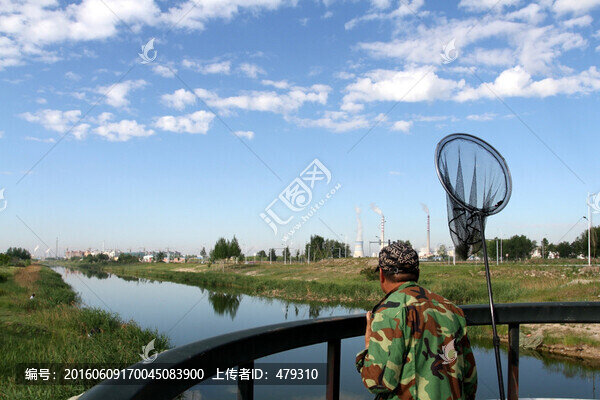 釣魚,垂釣,湖面,捕魚,休閑