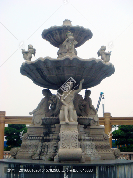 噴水池,廣場,雕塑