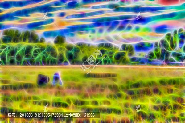 抽象田園風(fēng)景畫