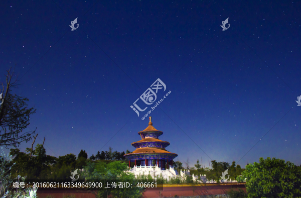 古建筑星空