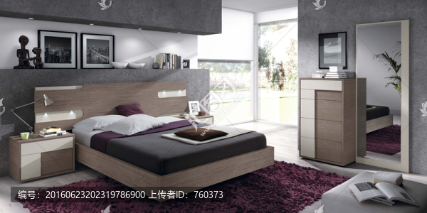 現(xiàn)代板式床套裝