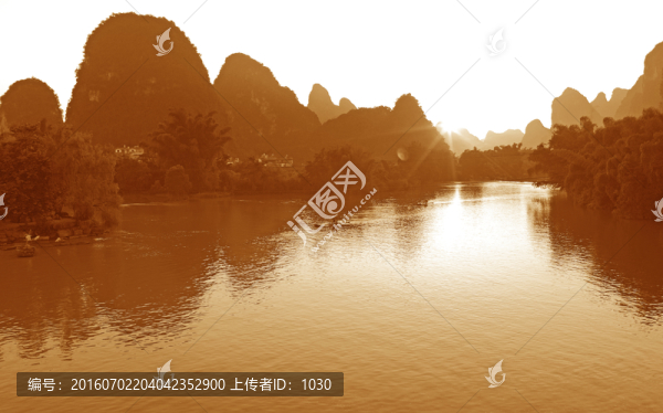 桂林山水,老照片,噪點,顆粒