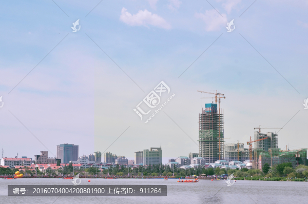 湖畔建筑,在建高樓,地產(chǎn)素材