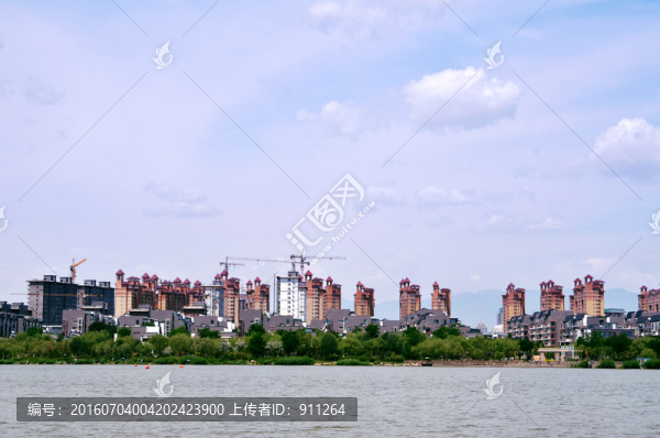 湖畔建筑群,居住區(qū),地產(chǎn)素材