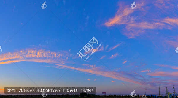 藍天白云,夕陽晚霞