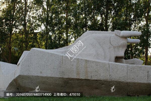 雕塑,百牛集,石雕,牛,雕塑牛