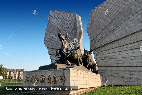 雕塑,百牛集,石雕,牛,雕塑牛