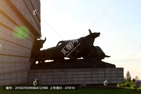 雕塑,百牛集,石雕,牛,雕塑牛