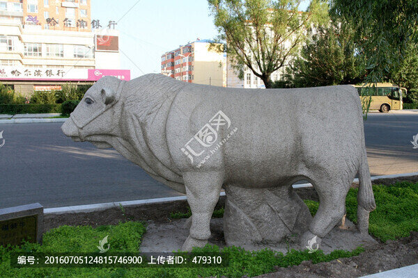 雕塑,百牛集,石雕,牛,雕塑牛