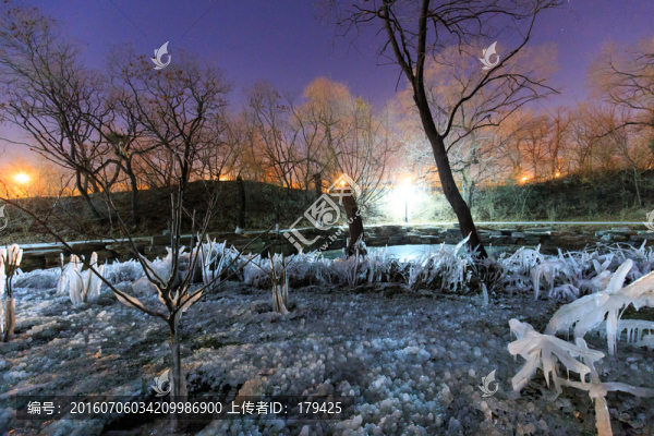 北京大學(xué)校園風(fēng)光冬景冰凌夜景