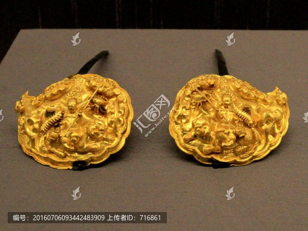明代,金艾虎五毒掩鬢