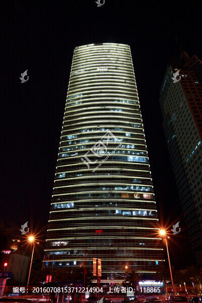 廈門,廈門財富中心,夜景