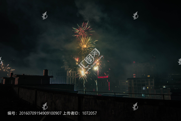 城市煙花,新年素材
