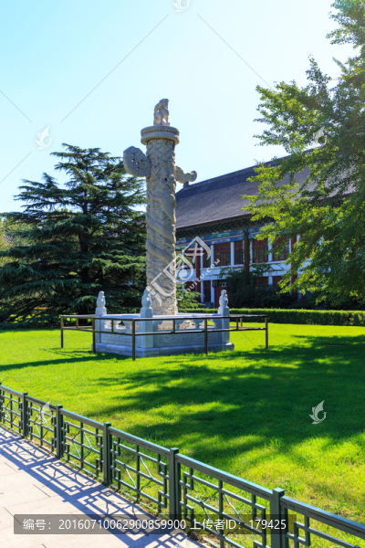 北京大學辦公樓草坪華表松樹銀杏