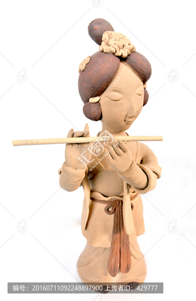 古代仕女,,吹橫笛