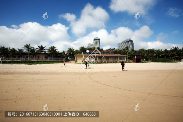 海邊,建筑,樓盤,沙灘,藍(lán)天