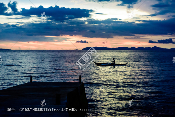 海灘夕陽