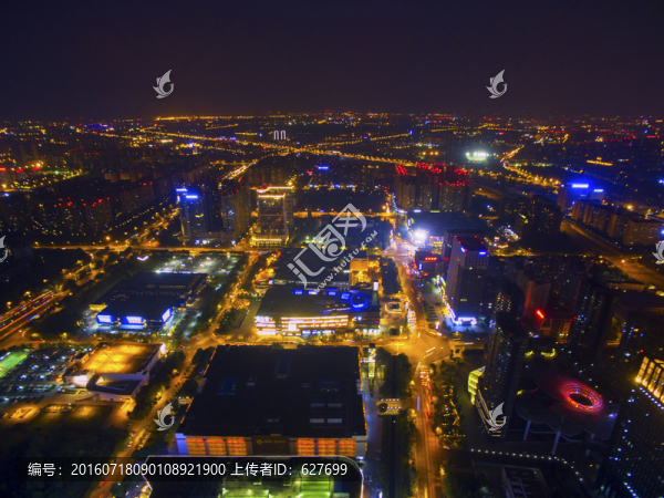 航拍成都夜景