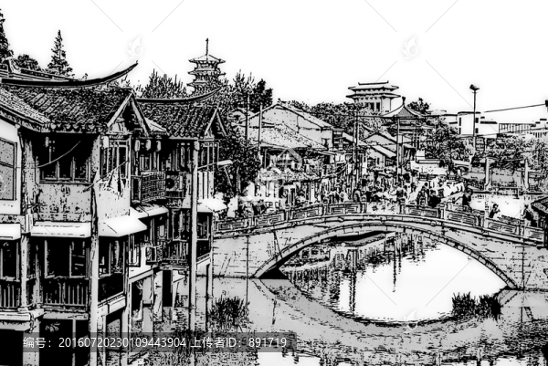 江南古鎮(zhèn),古鎮(zhèn)水墨,古鎮(zhèn)線描