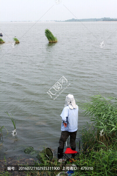 釣魚,垂釣,湖面,魚竿,湖水
