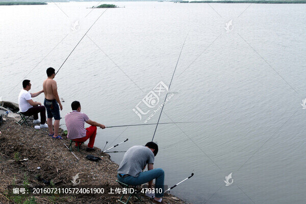 釣魚,垂釣,湖面,魚竿,湖水
