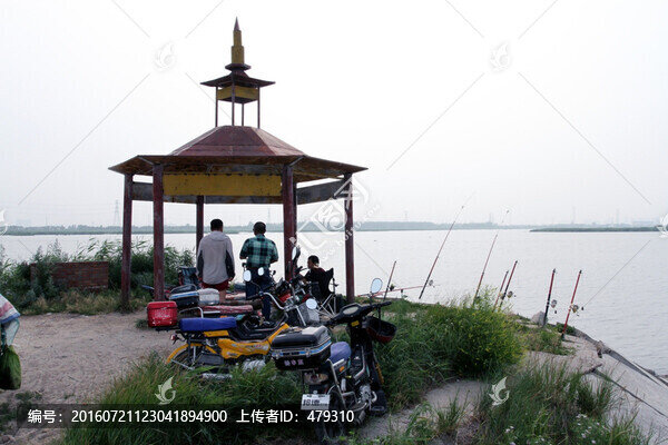 釣魚,垂釣,湖面,魚竿,湖水