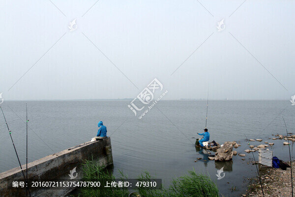 釣魚,垂釣,湖面,魚竿,湖水