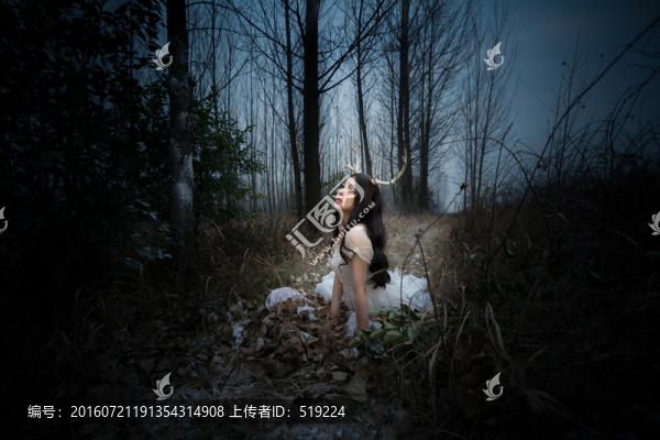 創(chuàng)意人像,鹿女