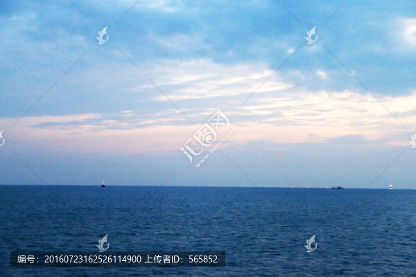 天空,藍(lán)色,大海,平靜,黎明