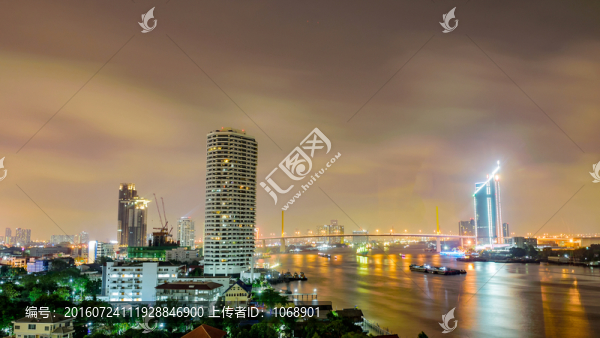 曼谷,湄南河夜景