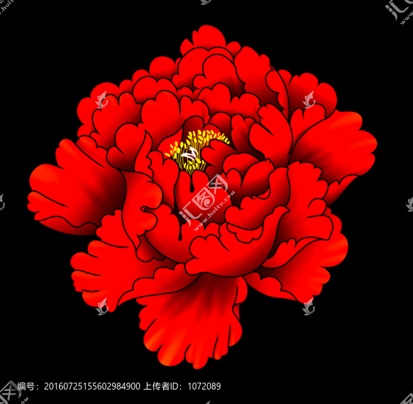 牡丹花頭（分層）