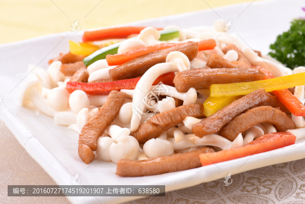 白玉菇炒爽肉