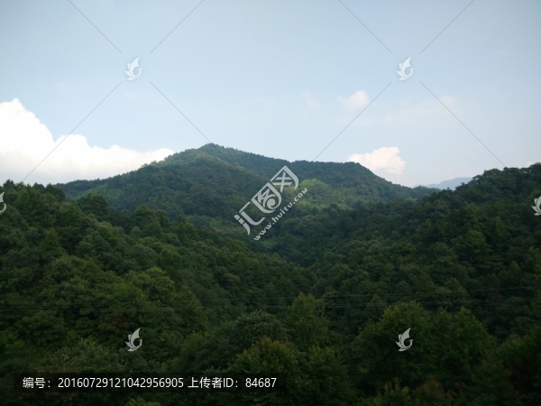 大山,山林,白云