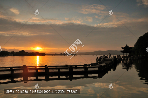 杭州長橋公園日落風(fēng)光