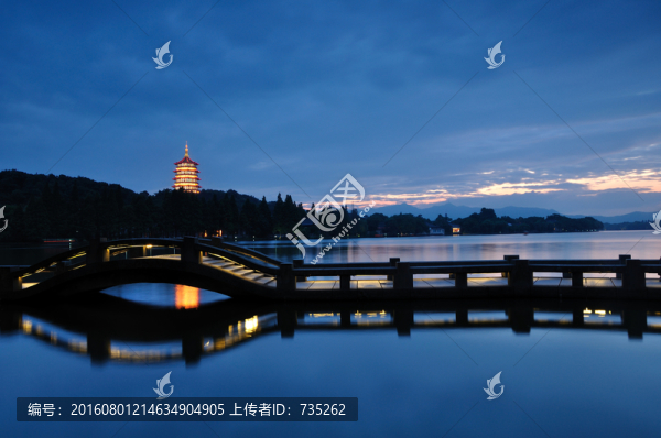 杭州西湖夜色