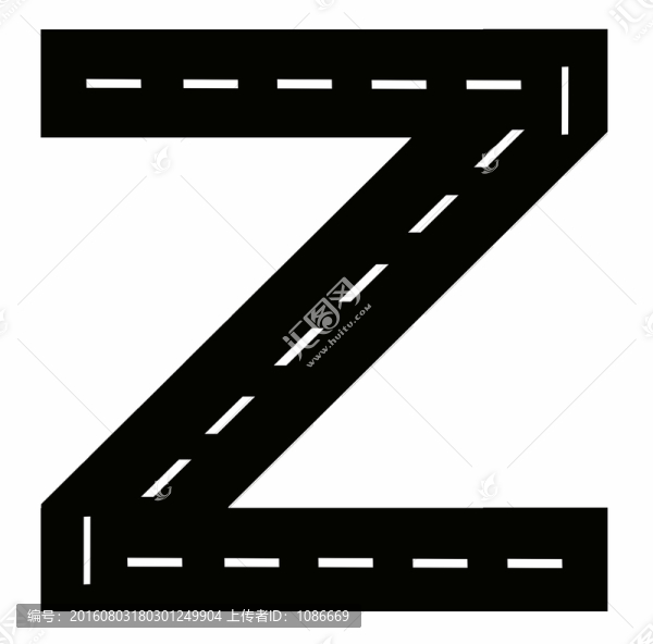 字母車道玩具車跑道素材
