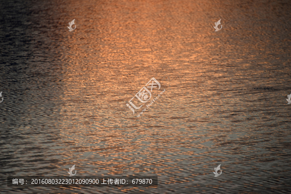 夕陽映照的水面