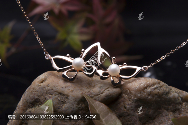 蝴蝶珍珠項鏈