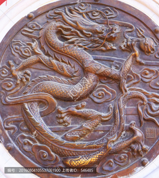 龍紋理,銅雕