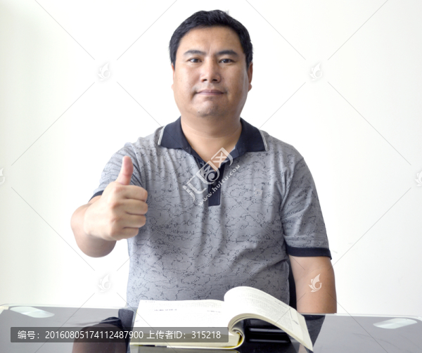 男人,肖像,豎大拇指