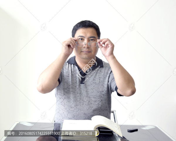 男人,肖像,戴眼鏡