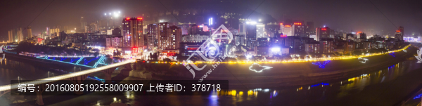 四川省巴中市鳥(niǎo)瞰夜景高清大圖