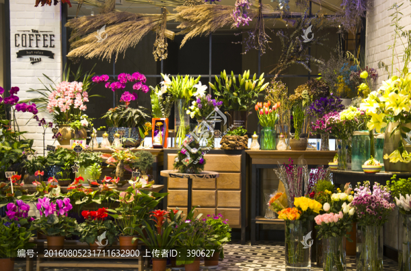 鮮花店,咖啡店